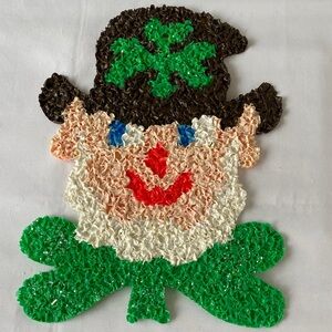 Melted Plastic Popcorn Leprechaun Vintage